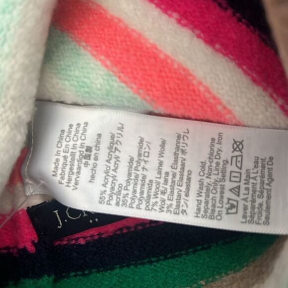 J. Crew Factory Colorful Striped Beanie Cap One Size - Picture 2 of 3